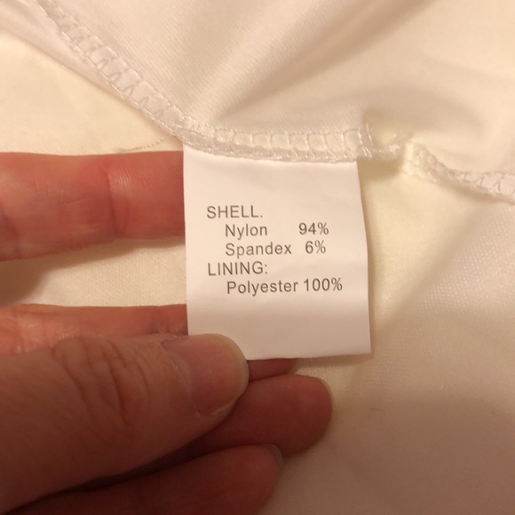 Off White Lace Overlay Short Sleeve Midi Dress - Picture 7 of 7